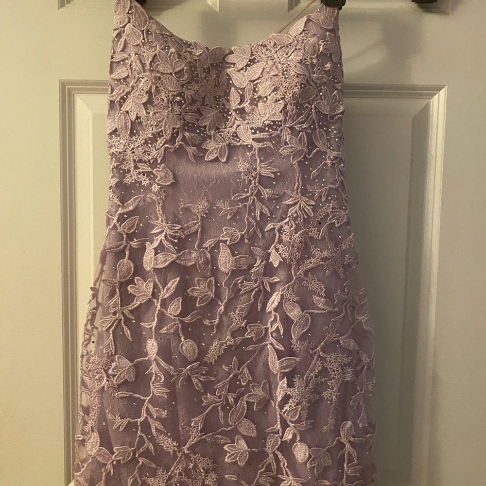 Lavender Embroidered Floral Dress